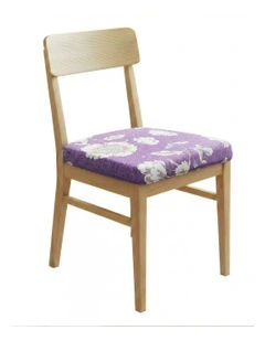 Pattern Print Stretch Chair Cover in Purple