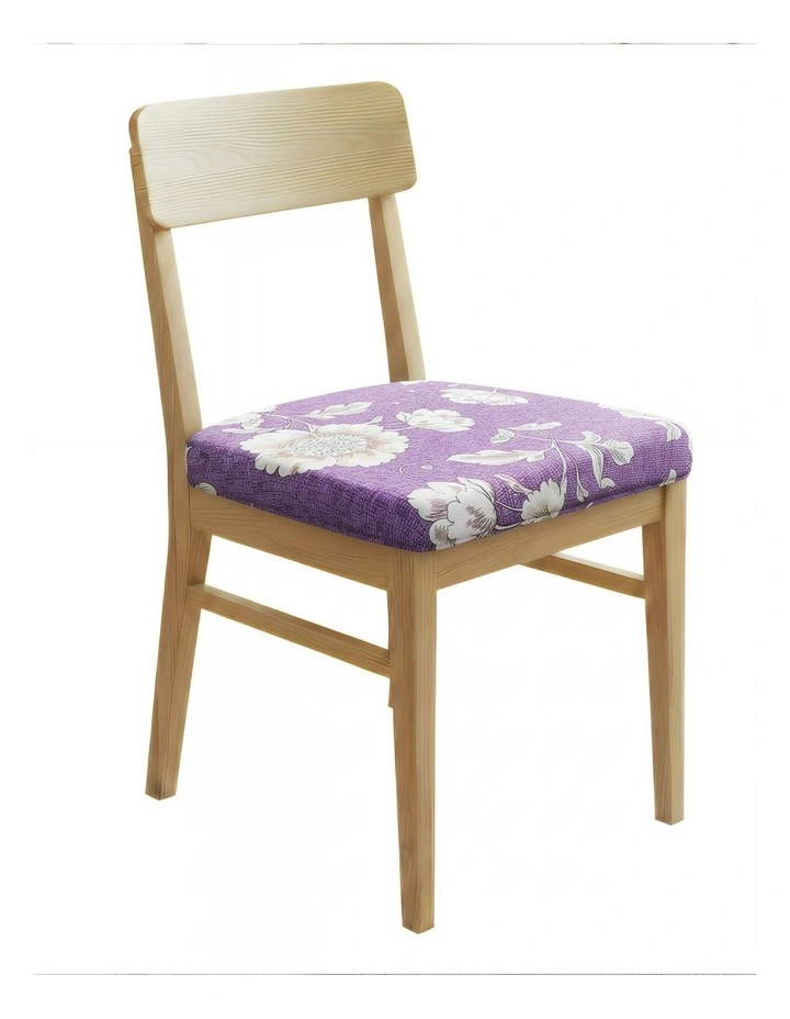 Pattern Print Stretch Chair Cover in Purple image 1