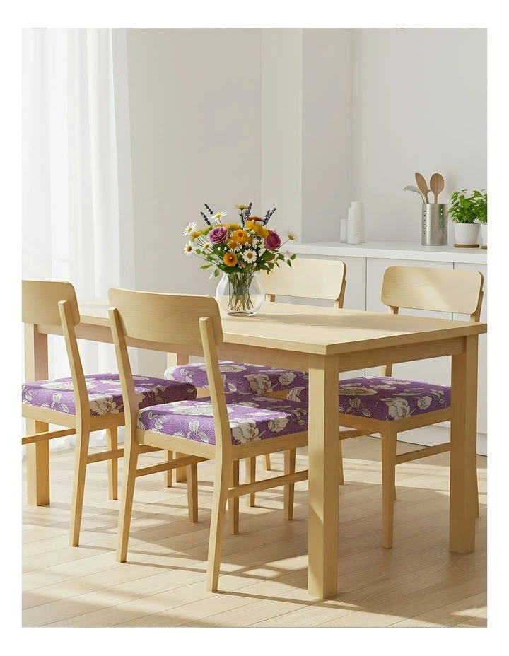 Pattern Print Stretch Chair Cover in Purple image 4