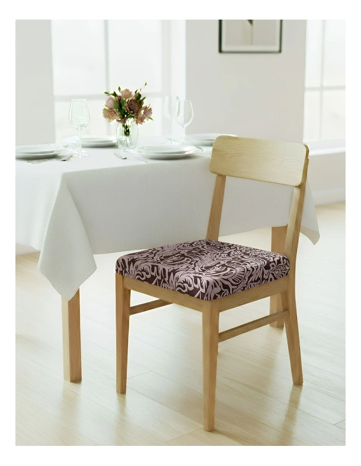 Vintage Vine Print Stretch Chair Cover in Purple image 2