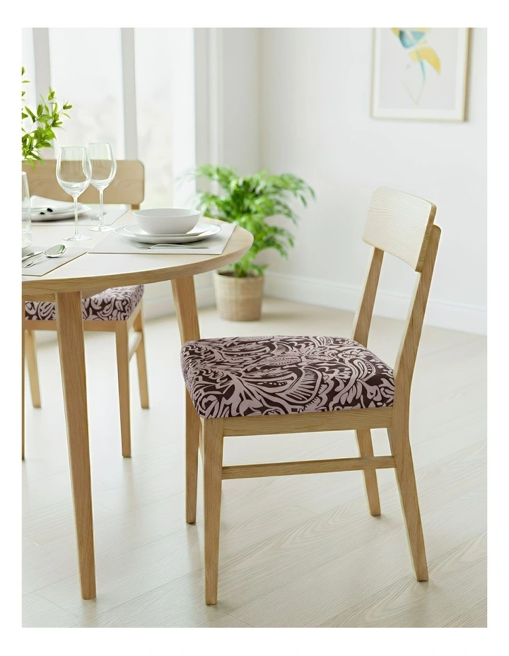 Vintage Vine Print Stretch Chair Cover in Purple image 3
