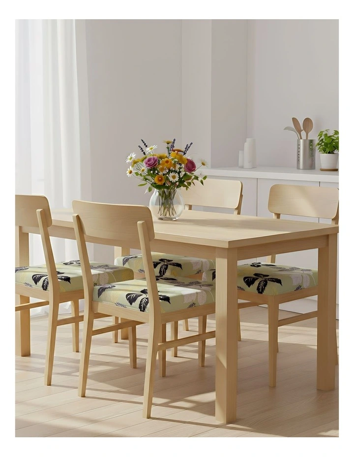 Leaf Print Stretch Chair Cover in Green image 4