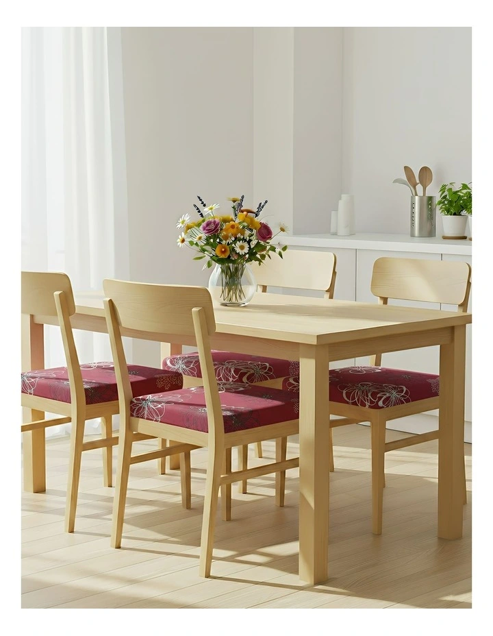 Simple Floral Pattern Chair Cover in Red image 4