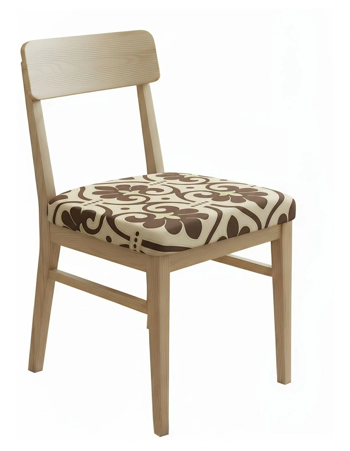Print Stretch Chair Cover in Brown image 1