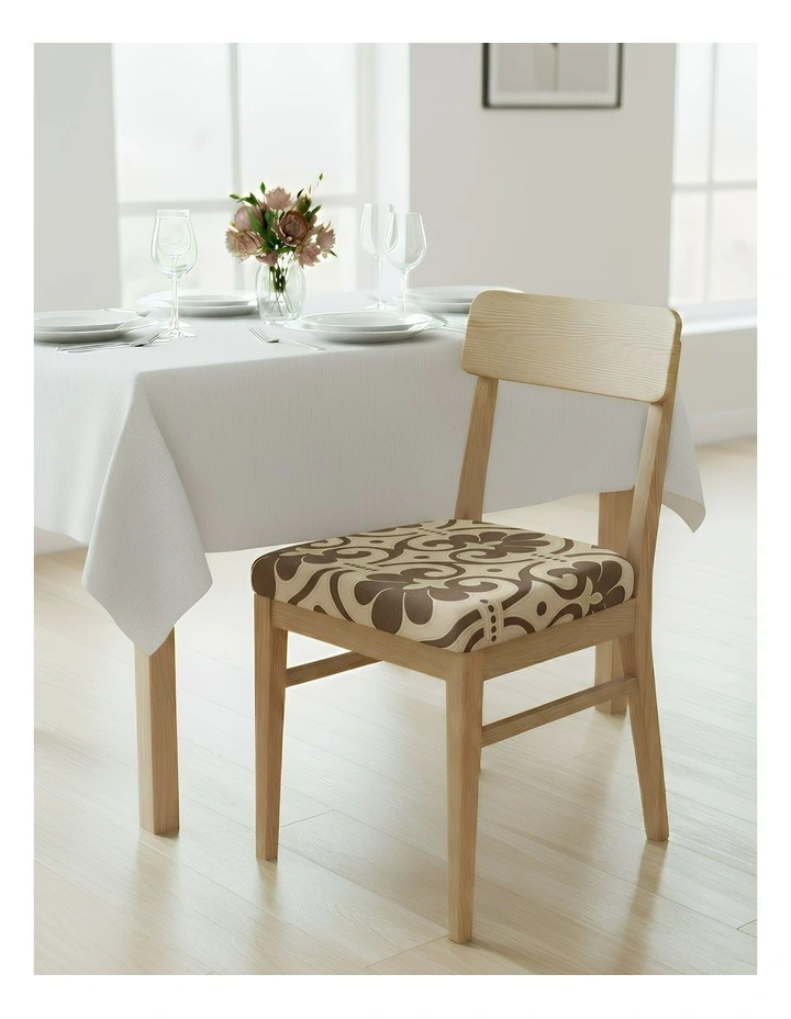 Print Stretch Chair Cover in Brown image 2