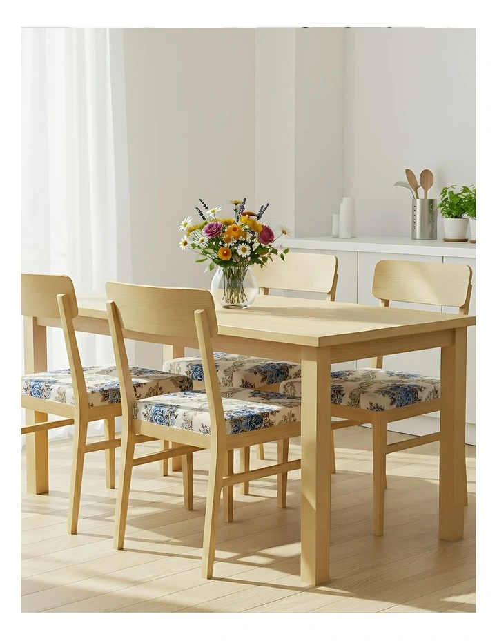 Floral Print Chair Cover in Beige image 4
