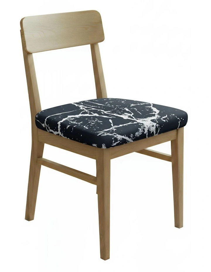 Splash Print Stretch Chair Cover in Black image 1
