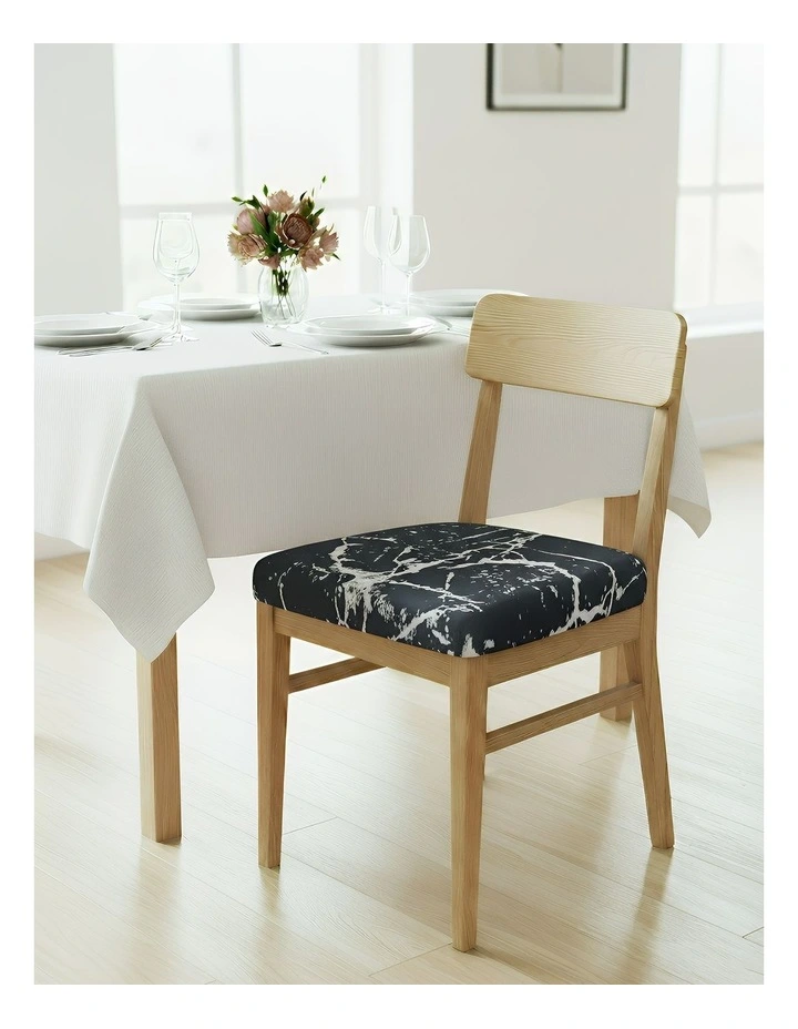Splash Print Stretch Chair Cover in Black image 2