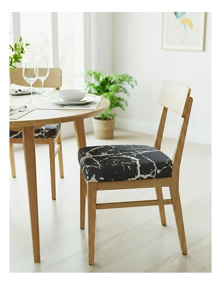 Splash Print Stretch Chair Cover in Black image 3