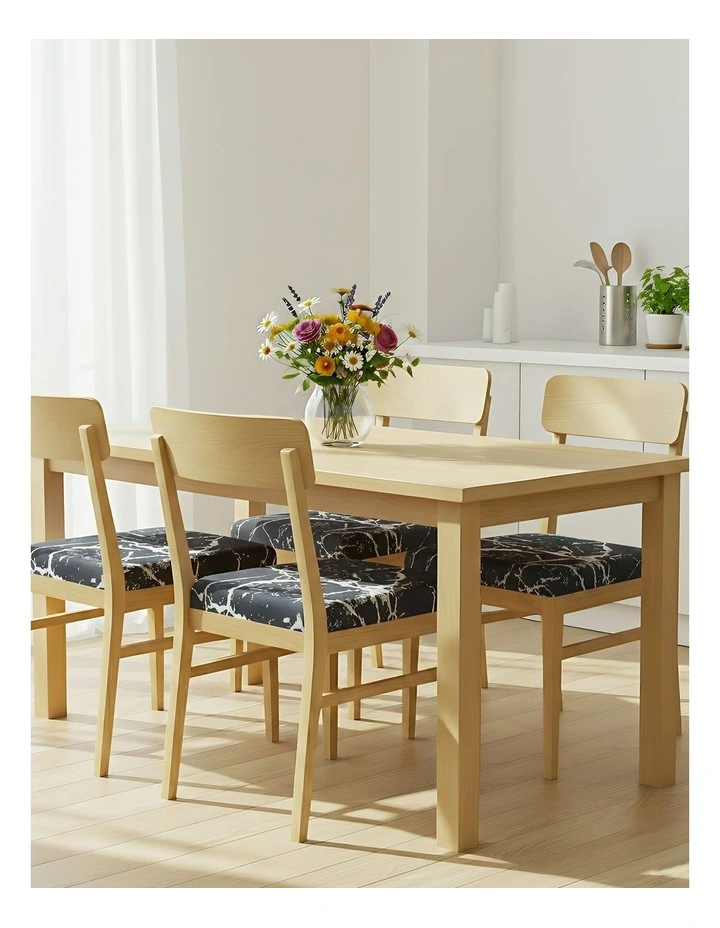 Splash Print Stretch Chair Cover in Black image 4