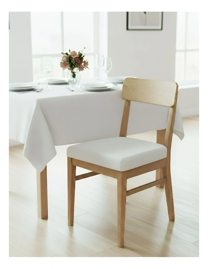 Print Stretch Chair Cover in White image 2