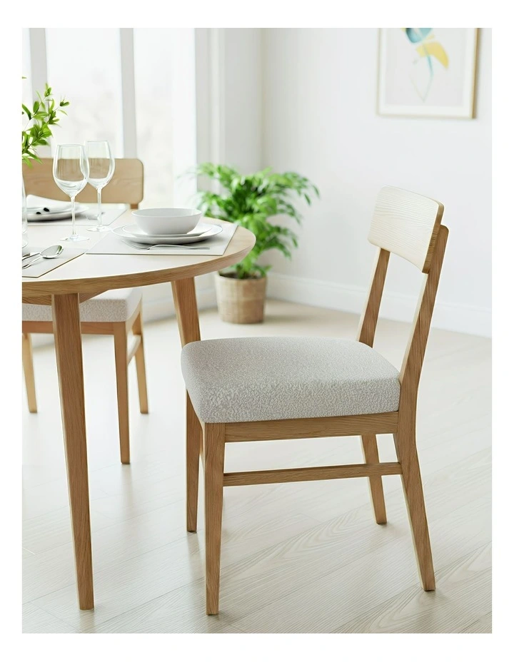 Print Stretch Chair Cover in White image 3