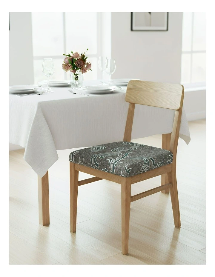 Random Wave Print Stretch Chair Cover in Brown image 2