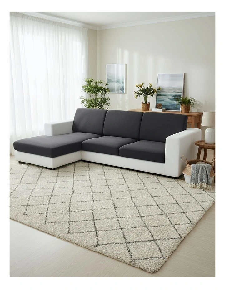 Polyester Thick Stretchable Sofa Cover in Black image 3