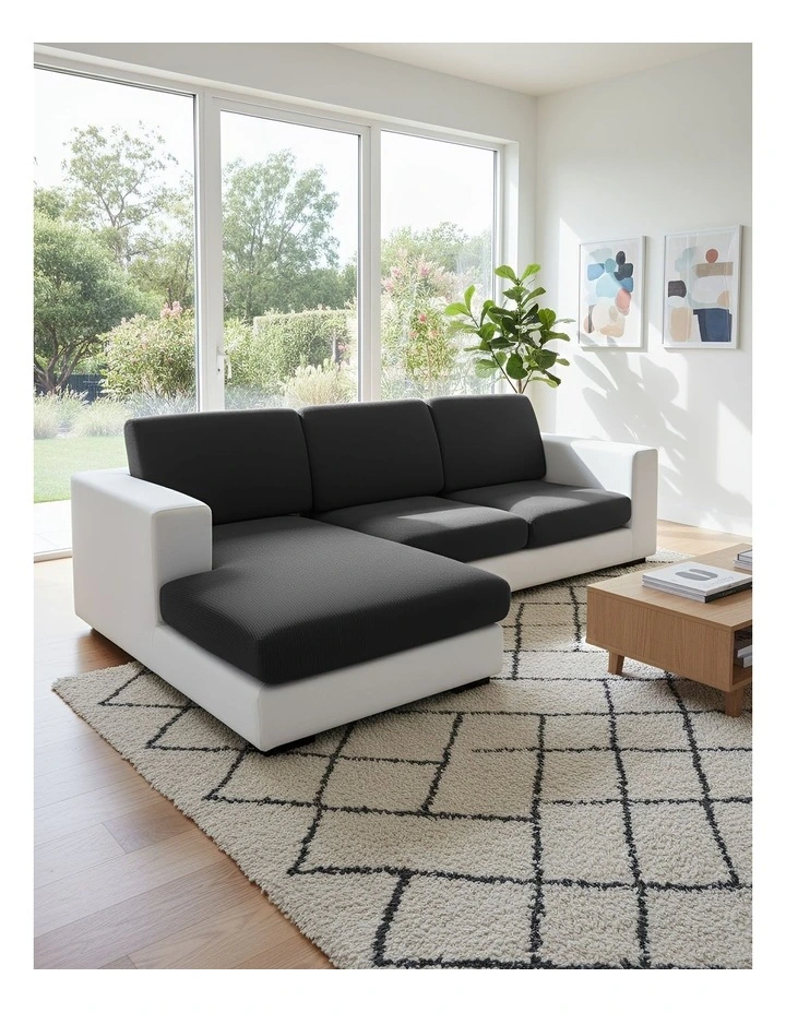 Polyester Thick Stretchable Sofa Cover in Black image 4