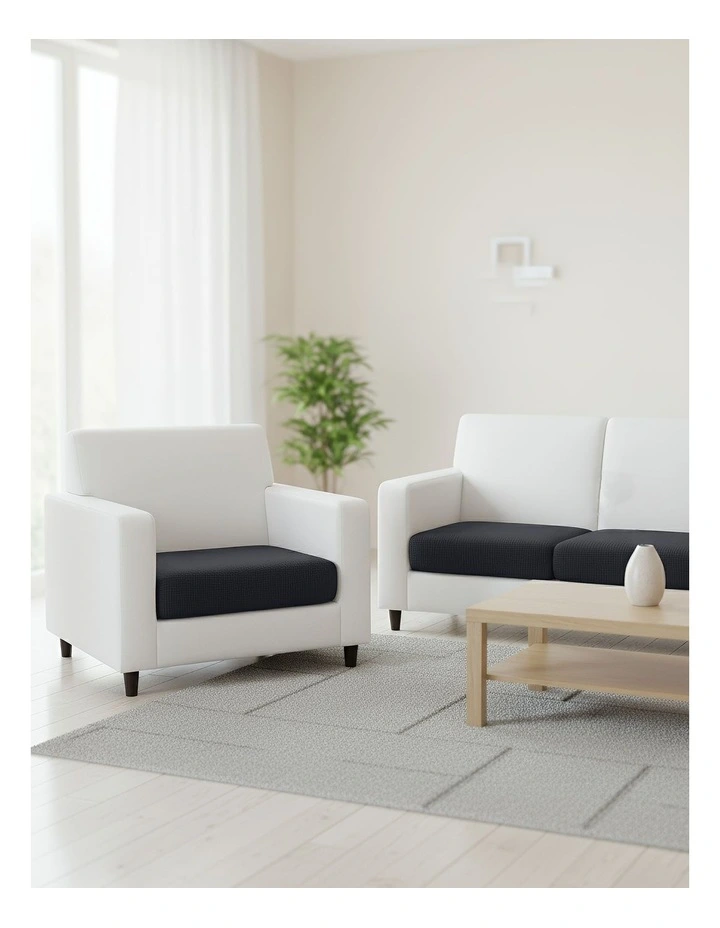 Polyester Thick Stretchable Sofa Cover in Black image 4