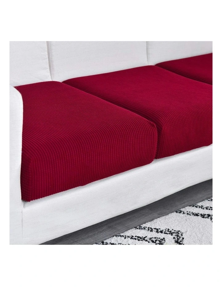 Anyseat Sofa Cover Wine Red Polyester Thick Stretchable Cushion For Living Room 1Pc Enlarge Size 160-185cmx60-90cm image 5