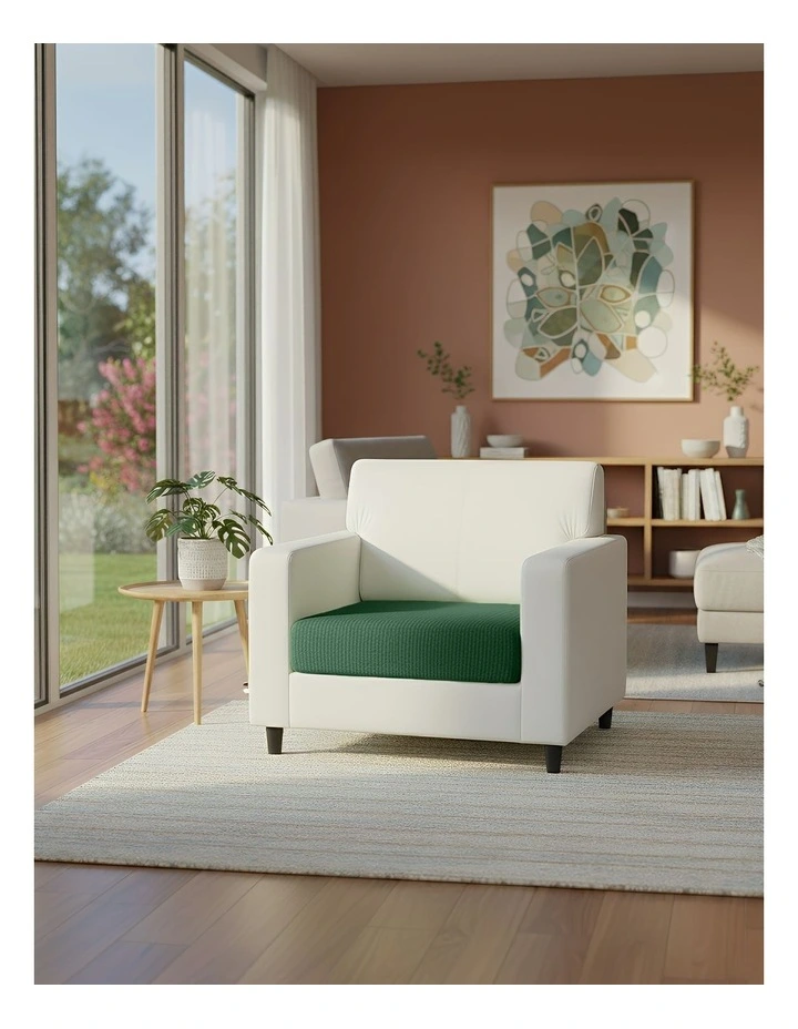 Polyester Thick Stretchable Enlarge Size Sofa Cover 160-185cmx85-105cm in Green image 2