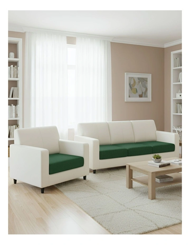 Polyester Thick Stretchable Enlarge Size Sofa Cover 160-185cmx85-105cm in Green image 4