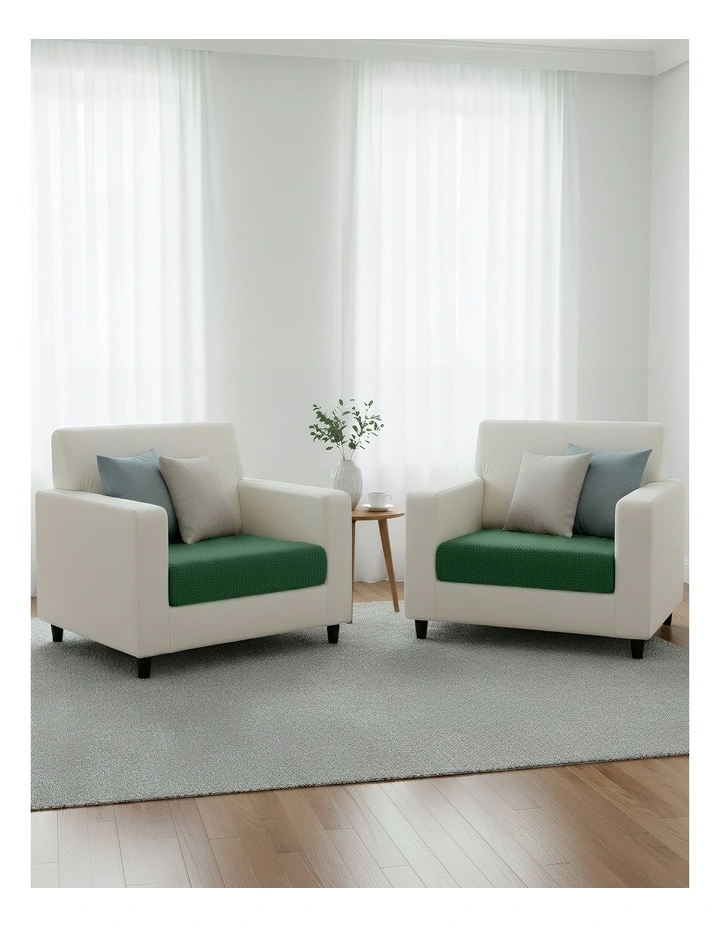 Polyester Thick Stretchable Normal Size Sofa Cover 225-275cm in Green image 3