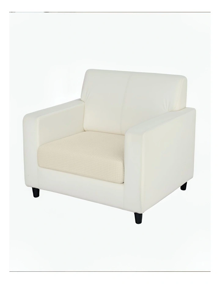 Polyester Thick Stretchable Normal Size Sofa Cover 225-275cm in White image 1