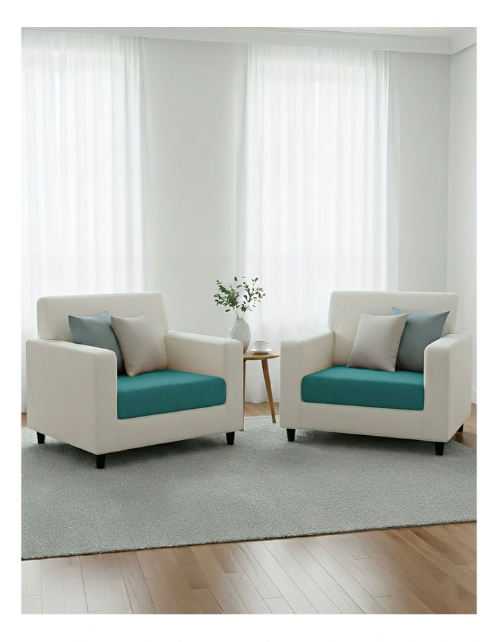 Polyester Thick Stretchable Enlarge Size Sofa Cover 90-130cm in Teal Blue image 3