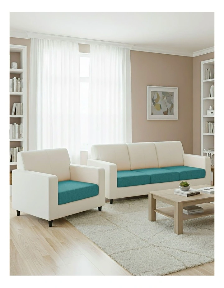 Polyester Thick Stretchable Enlarge Size Sofa Cover 90-130cm in Teal Blue image 4