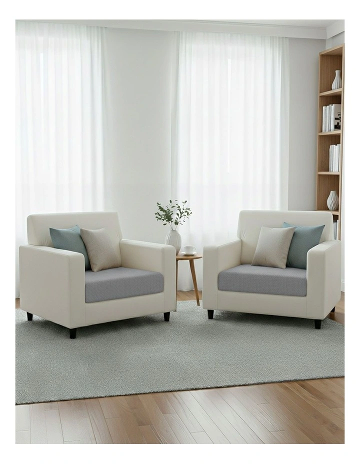 Polyester Thick Stretchable Back Cushion Sofa Cover in Grey image 3