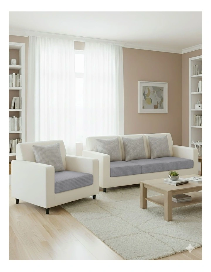 Polyester Thick Stretchable Enlarge Size Sofa Cover 90-130cm in Grey image 4