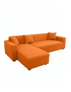 4 Seater Sofa Cover in Plain Orange