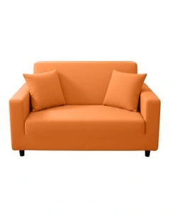 2 Seater Sofa Cover in Plain Orange