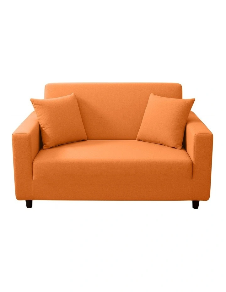 2 Seater Sofa Cover in Plain Orange image 1
