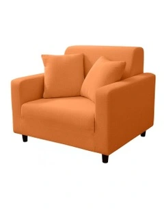1 Seater Sofa Cover in Plain Orange