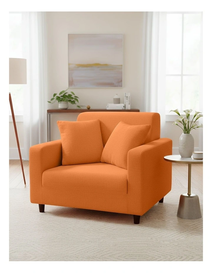 1 Seater Sofa Cover in Plain Orange image 3