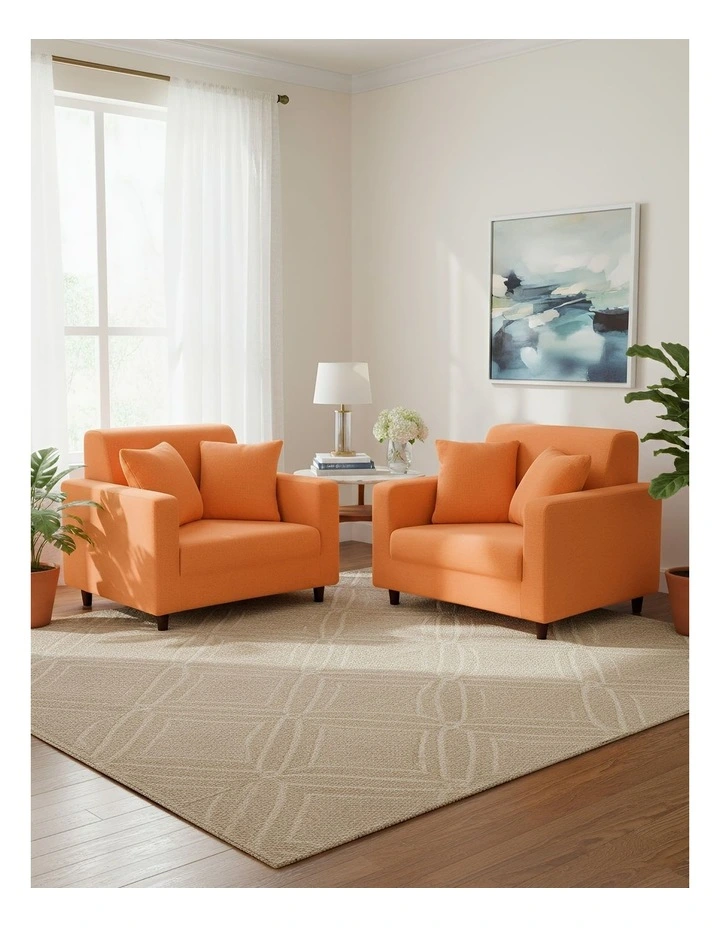 1 Seater Sofa Cover in Plain Orange image 4