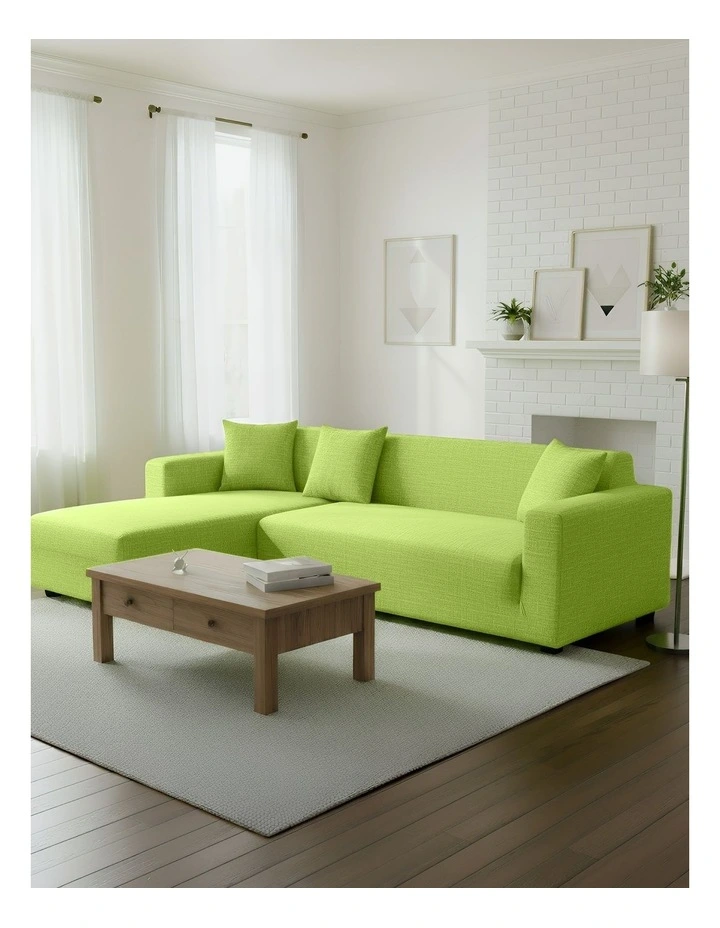 4 Seater Sofa Cover in Plain Apple Green image 3