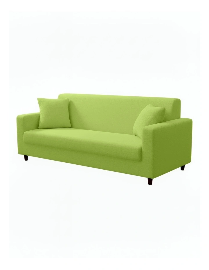 3 Seater Sofa Cover in Plain Apple Green image 1