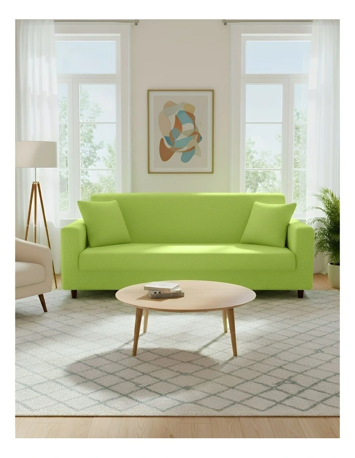 3 Seater Sofa Cover in Plain Apple Green image 2