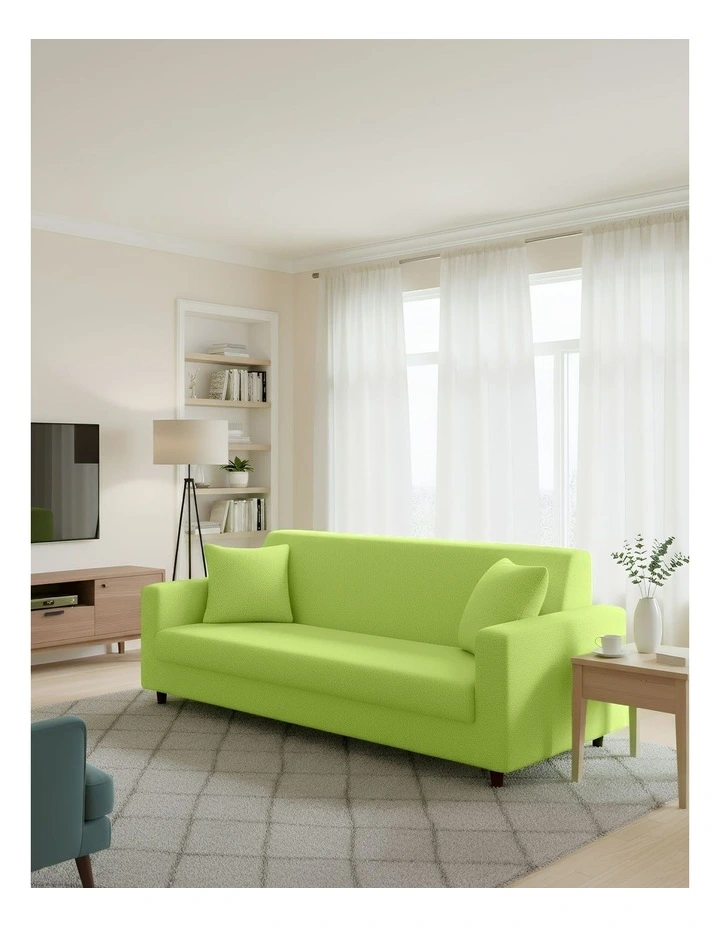 3 Seater Sofa Cover in Plain Apple Green image 4