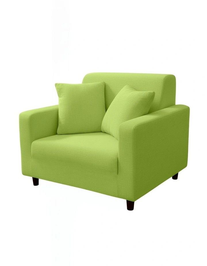 1 Seater Sofa Cover Plain in Apple Green image 1
