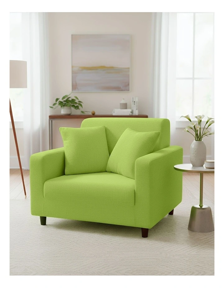 1 Seater Sofa Cover Plain in Apple Green image 3
