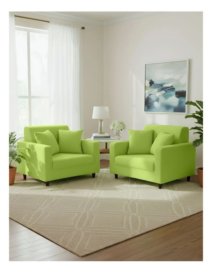 1 Seater Sofa Cover Plain in Apple Green image 4