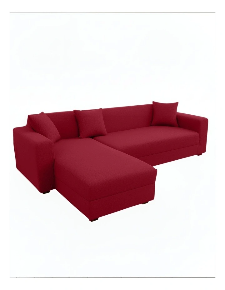 4 Seater Sofa Cover Plain in Rose Red image 1