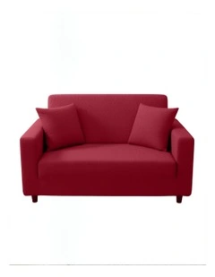 2 Seater Sofa Cover Plain in Rose Red