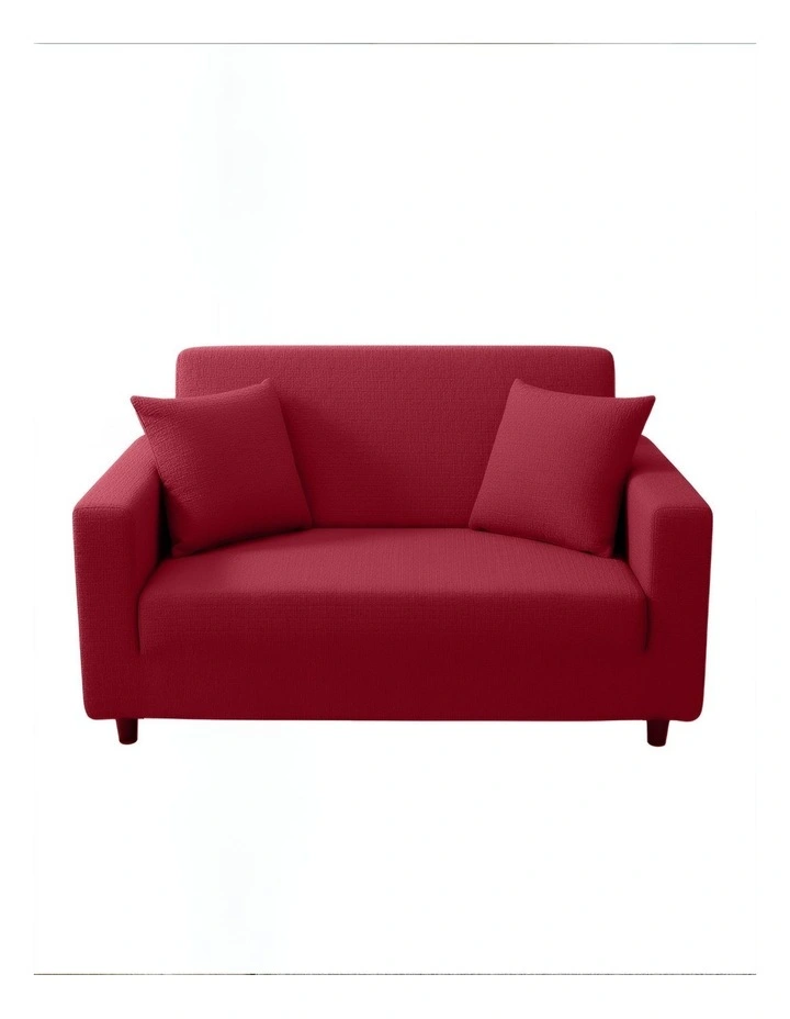 2 Seater Sofa Cover Plain in Rose Red image 1