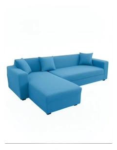 4 Seater Sofa Cover Plain in Blue