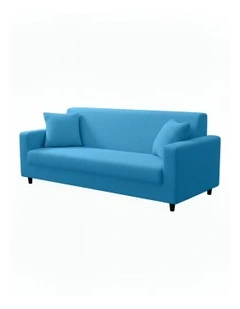 3 Seater Sofa Cover Plain in Blue