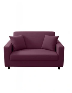 2 Seater Sofa Cover Plain Bean Paste in Red