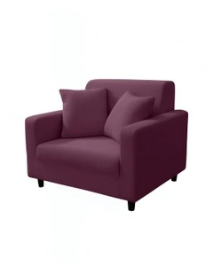 1 Seater Sofa Cover Plain Bean Paste in Red