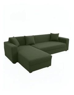 4 Seater Sofa Cover Plain Army in Green